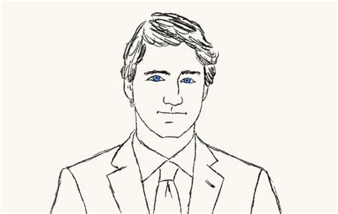 how to draw justin trudeau